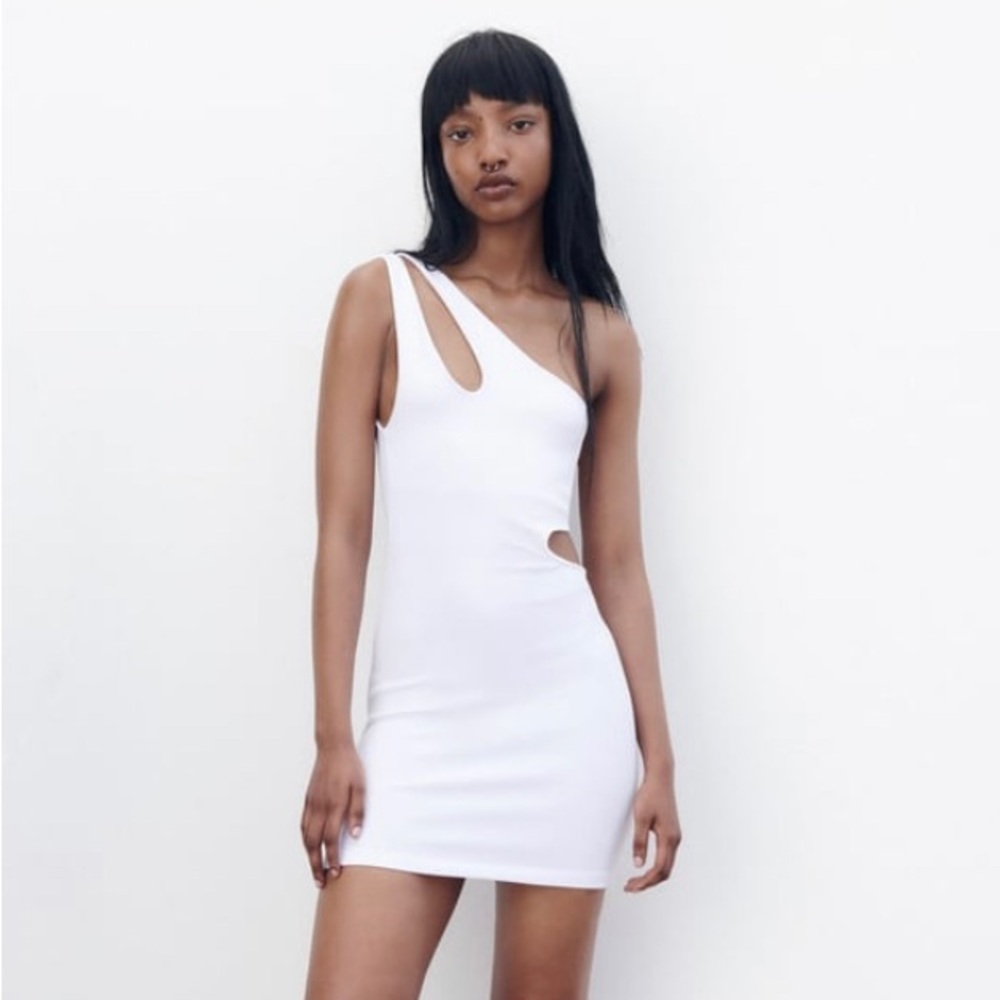 Zara Asymmetrical One Shoulder Mini Dress